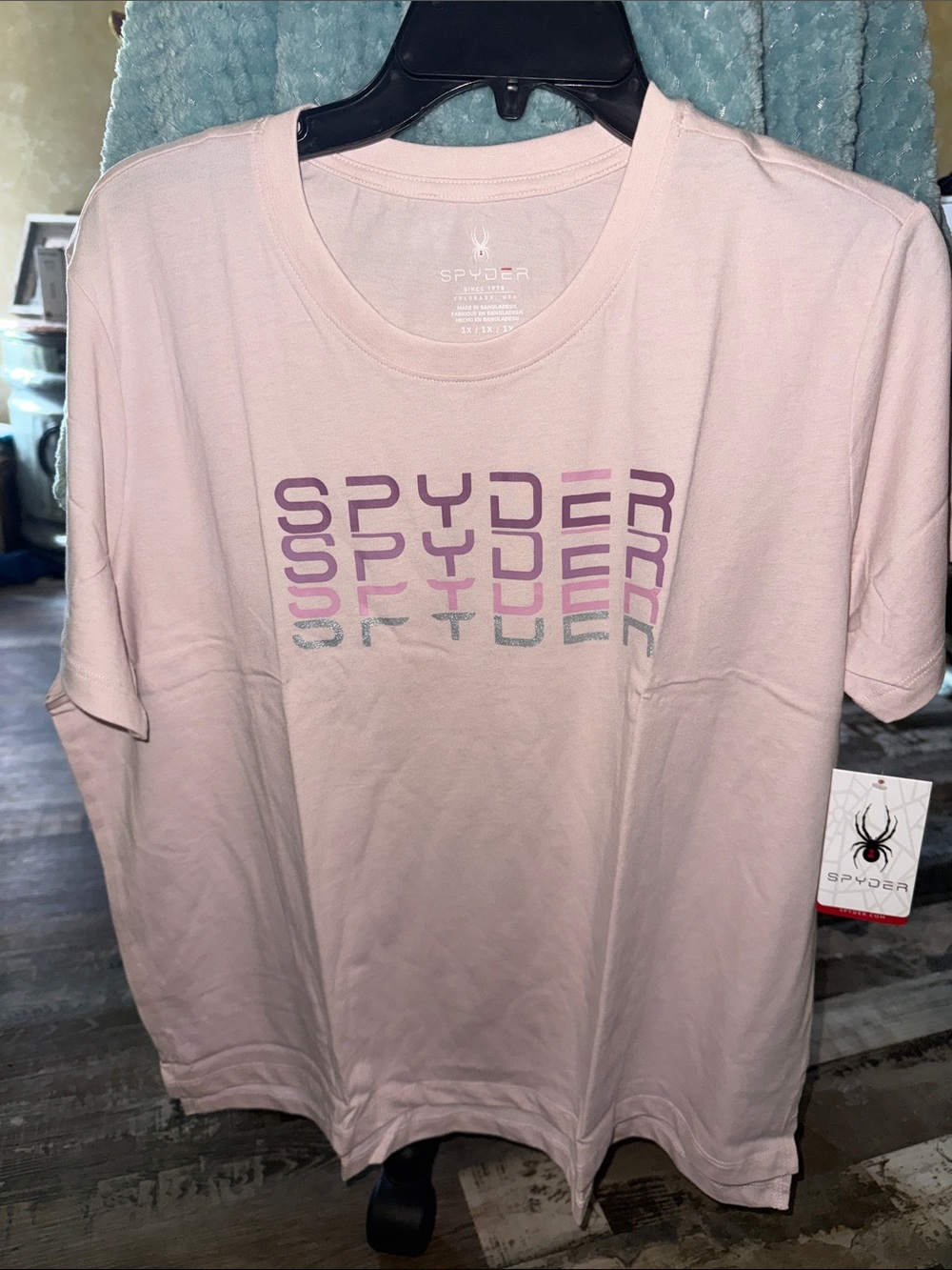 Spyder women’s  Light Pink Graphic Tee with Gradient Logo